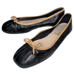 FS/NY French Sole New York Women’s Size 8 Black Cap Toe Slip On Ballet Flats
